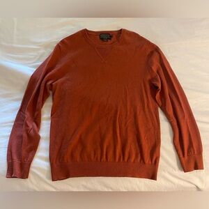 Pendleton Orange Crewneck Sweater Classic Knit Cotton